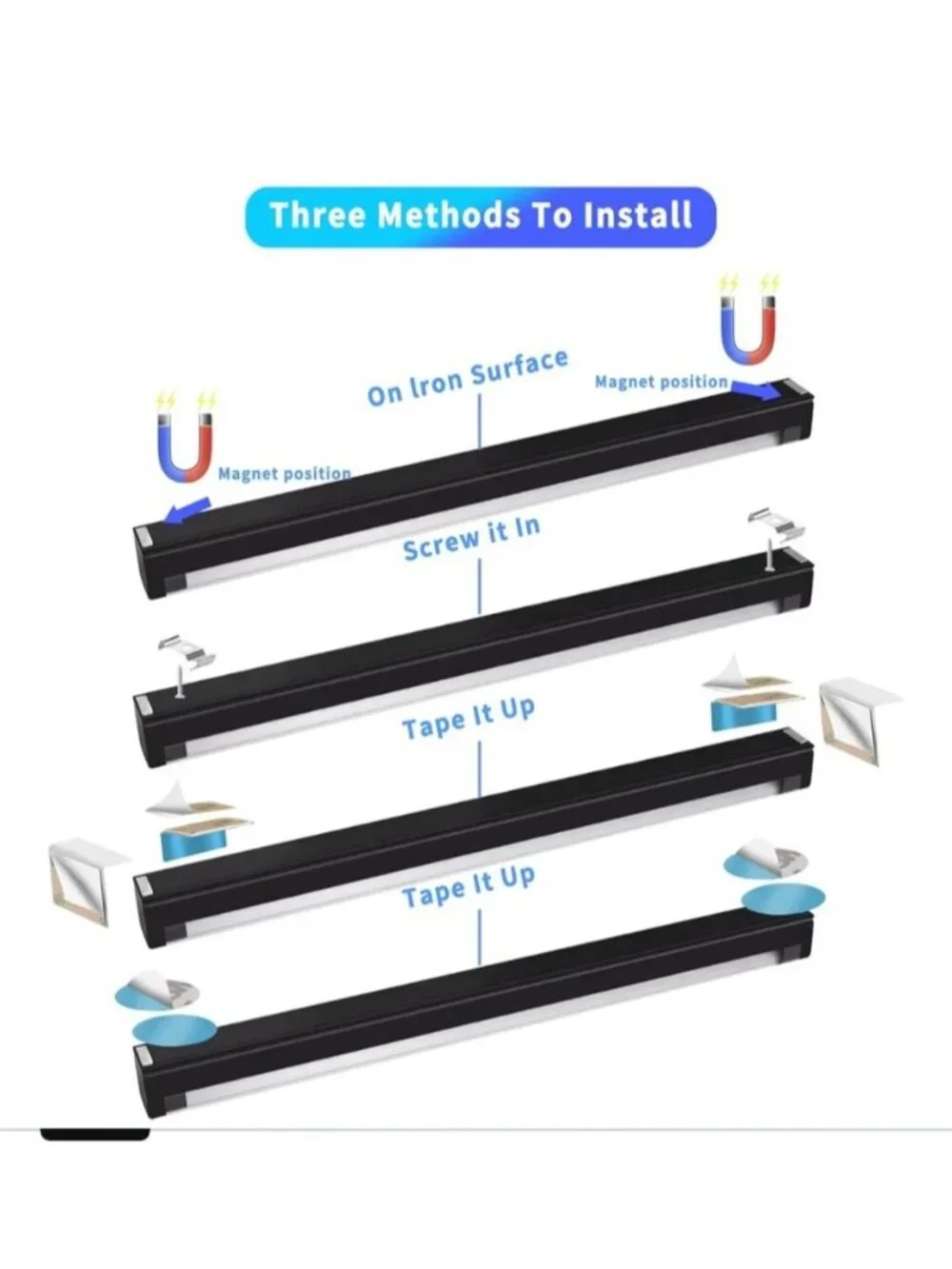 2 Pc Black Light Bar 10W 1ft LED UV Lights Glow Parties Fluorescent Poster Body